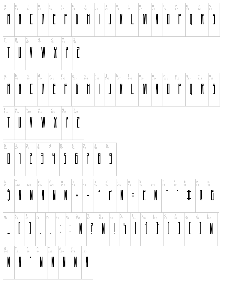 A Dash of Salt font map